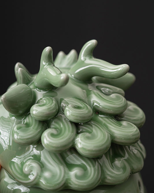 Mini Celadon Dragon Incense Burner · Celadon