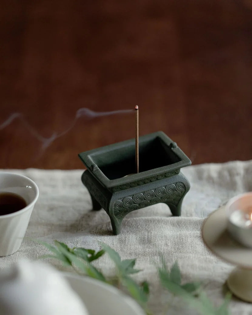 Imperial Square Ding Incense Holder · Ceramic