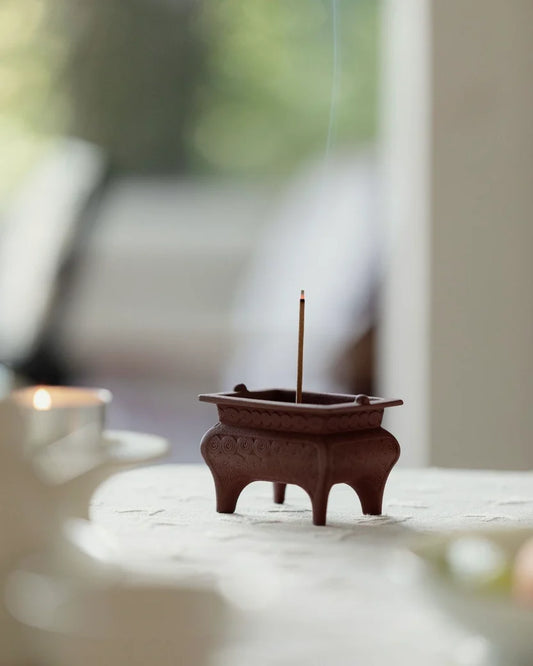 Imperial Square Ding Incense Holder · Ceramic