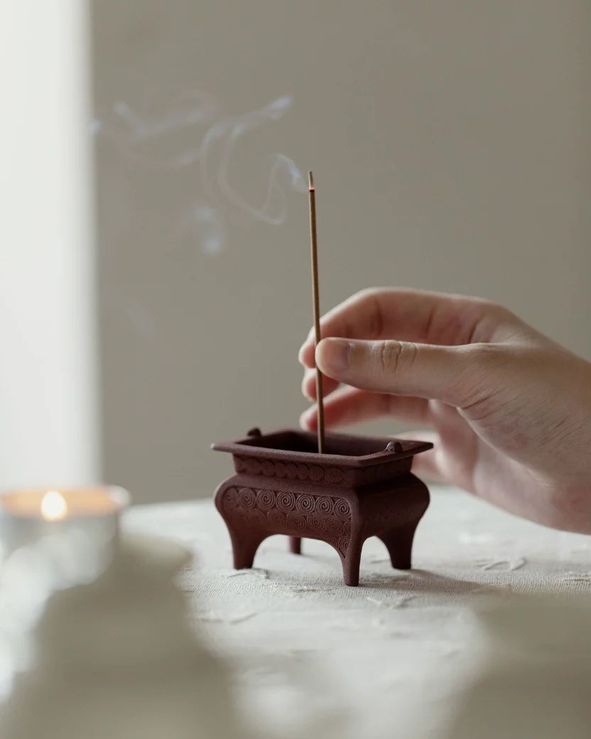 Imperial Square Ding Incense Holder · Ceramic