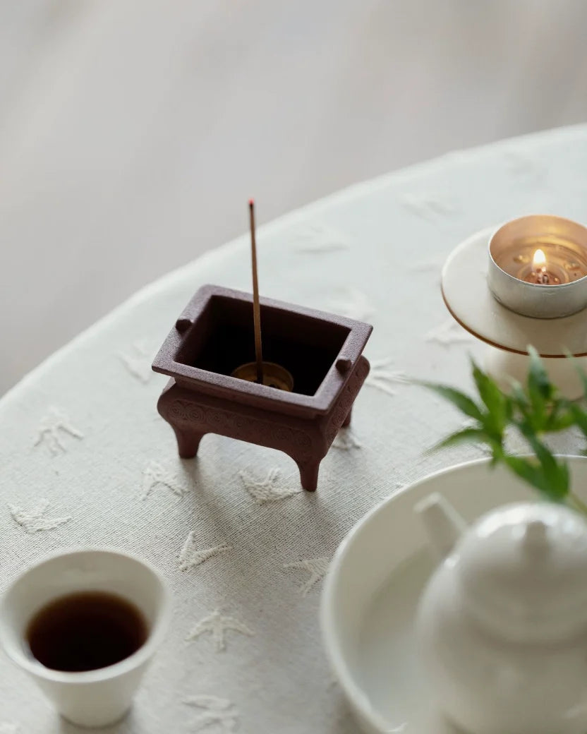 Imperial Square Ding Incense Holder · Ceramic