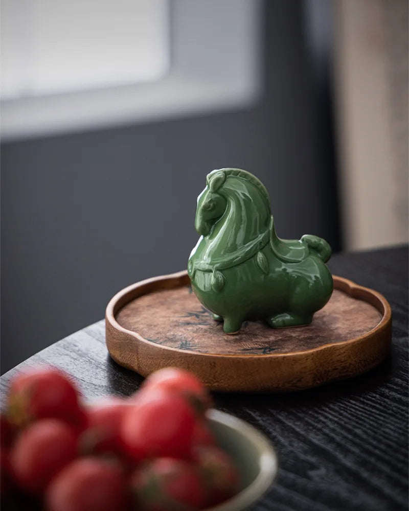 Celadon Horse Figurine · Success Arrives Swiftly