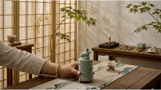 Chinese traditional backflow incense burner in modern home
