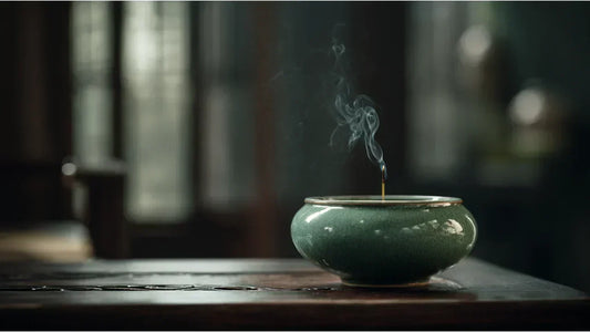 Handmade celadon incense burner in a quiet luxury minimalist home inspired by Song Dynasty aesthetics