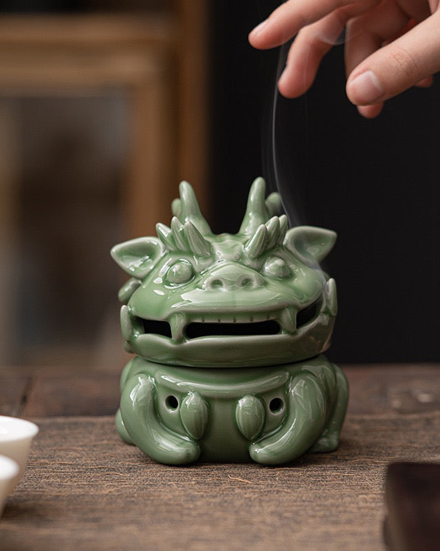 Mini Celadon Dragon Incense Burner · Celadon