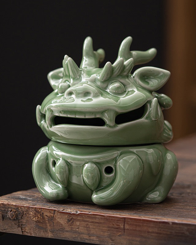 Mini Celadon Dragon Incense Burner · Celadon