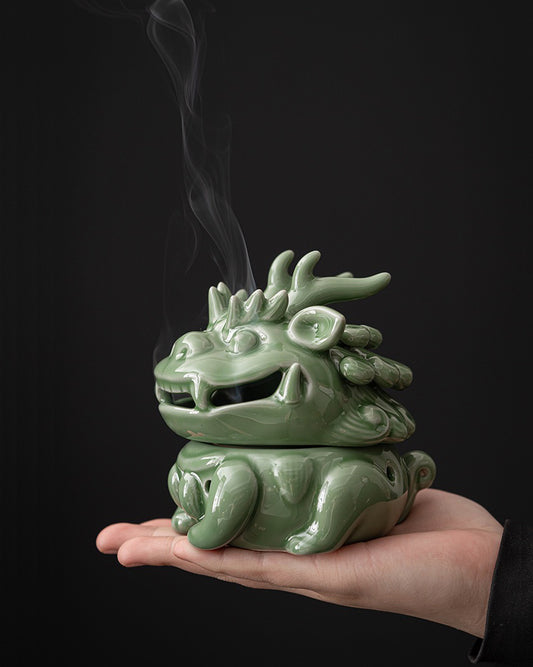 Mini Celadon Dragon Incense Burner · Celadon