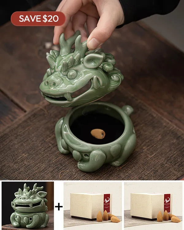 Mini Celadon Dragon Incense Burner · Celadon