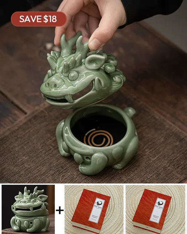 Mini Celadon Dragon Incense Burner · Celadon