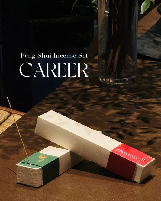 Fengshui Incense stick holder with incense sticks on a wooden surface
