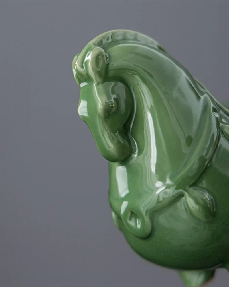 Celadon Horse Figurine · Success Arrives Swiftly