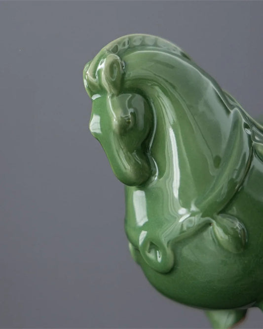 Celadon Horse Figurine · Success Arrives Swiftly