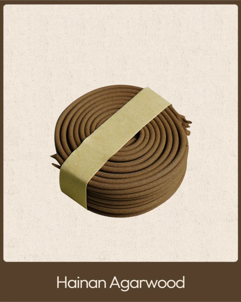 'hainan agarwood' coil incense is about 5 cm in diameter, 2 cm in height, and is one  special Chinese Hainan agarwood, fresher and more memorable. 
