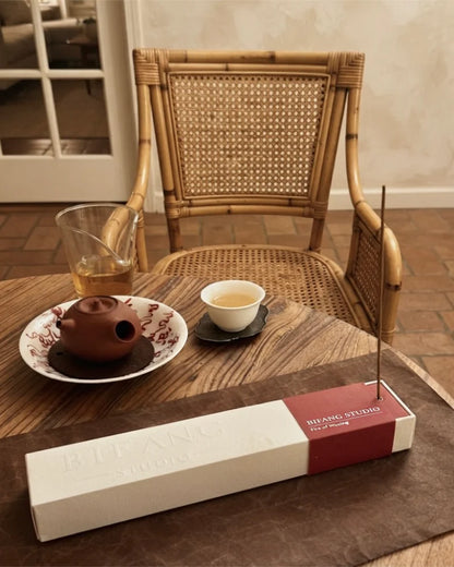 Chinese Five Elements Fire incense in a warm living space for South Feng Shui and home scentscaping