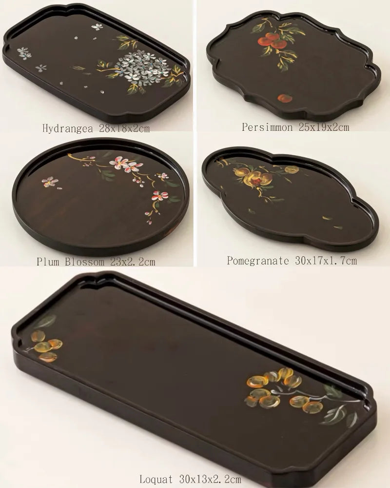 Hand-Painted Bamboo Lacquer Tray · New Chinese Oriental Serveware