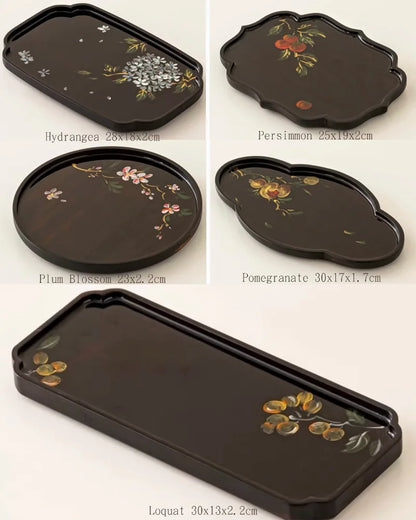 Hand-Painted Bamboo Lacquer Tray · New Chinese Oriental Serveware