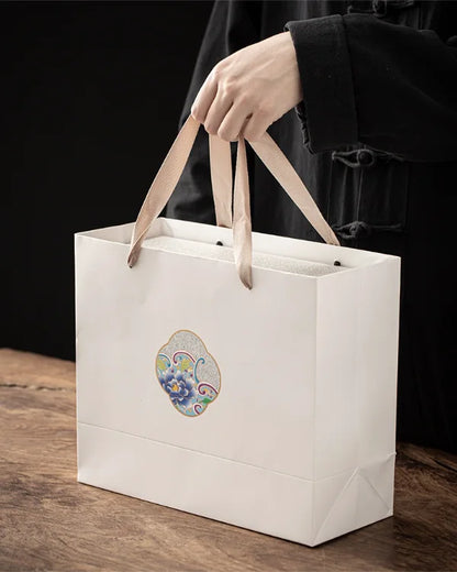 Imperial Cloisonné Enamel Silver Tea Cup Gift Box