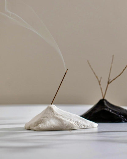 Mountain-shaped incense holder inspired by Chinese landscape aesthetics, symbolizing strength, stability, and Feng Shui energy flow for peaceful, balanced living.