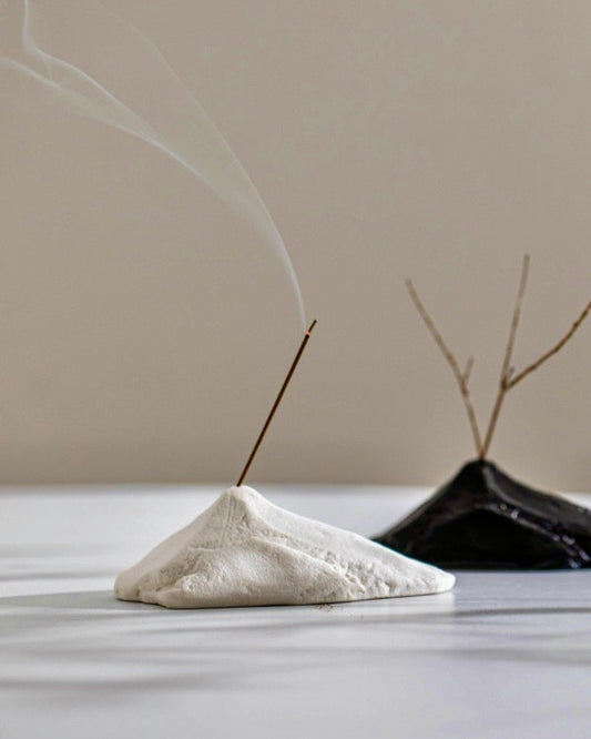 Mountain-shaped incense holder inspired by Chinese landscape aesthetics, symbolizing strength, stability, and Feng Shui energy flow for peaceful, balanced living.
