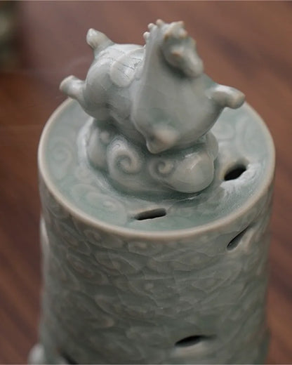 Cloud Rider Horse · Celadon Glaze Incense Burner